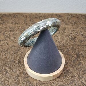 Vintage Inlay Mosaic Multi Color Bangle Bracelet